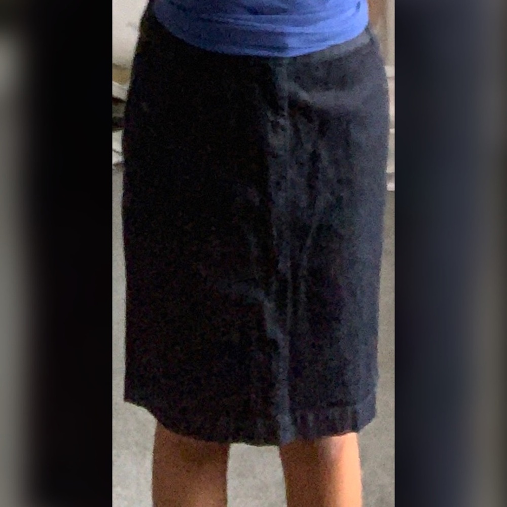 Navy Blue Jean Pencil Skirt